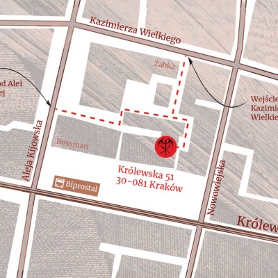 Wejście od Kazimierza Wielkiego i alei Kijowskiej